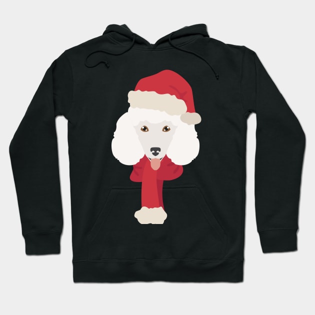 Christmas Poodle Dog Face Hoodie by JunkyDotCom